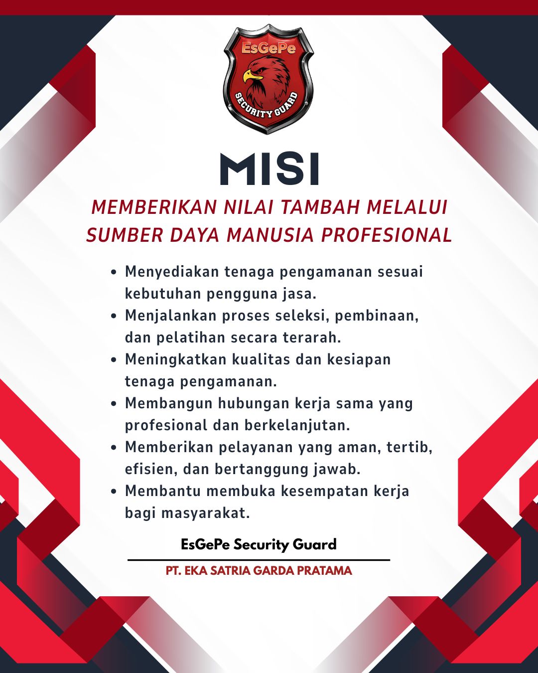 Memberikan Nilai Tambah melalui Sumber Daya Manusia Profesional