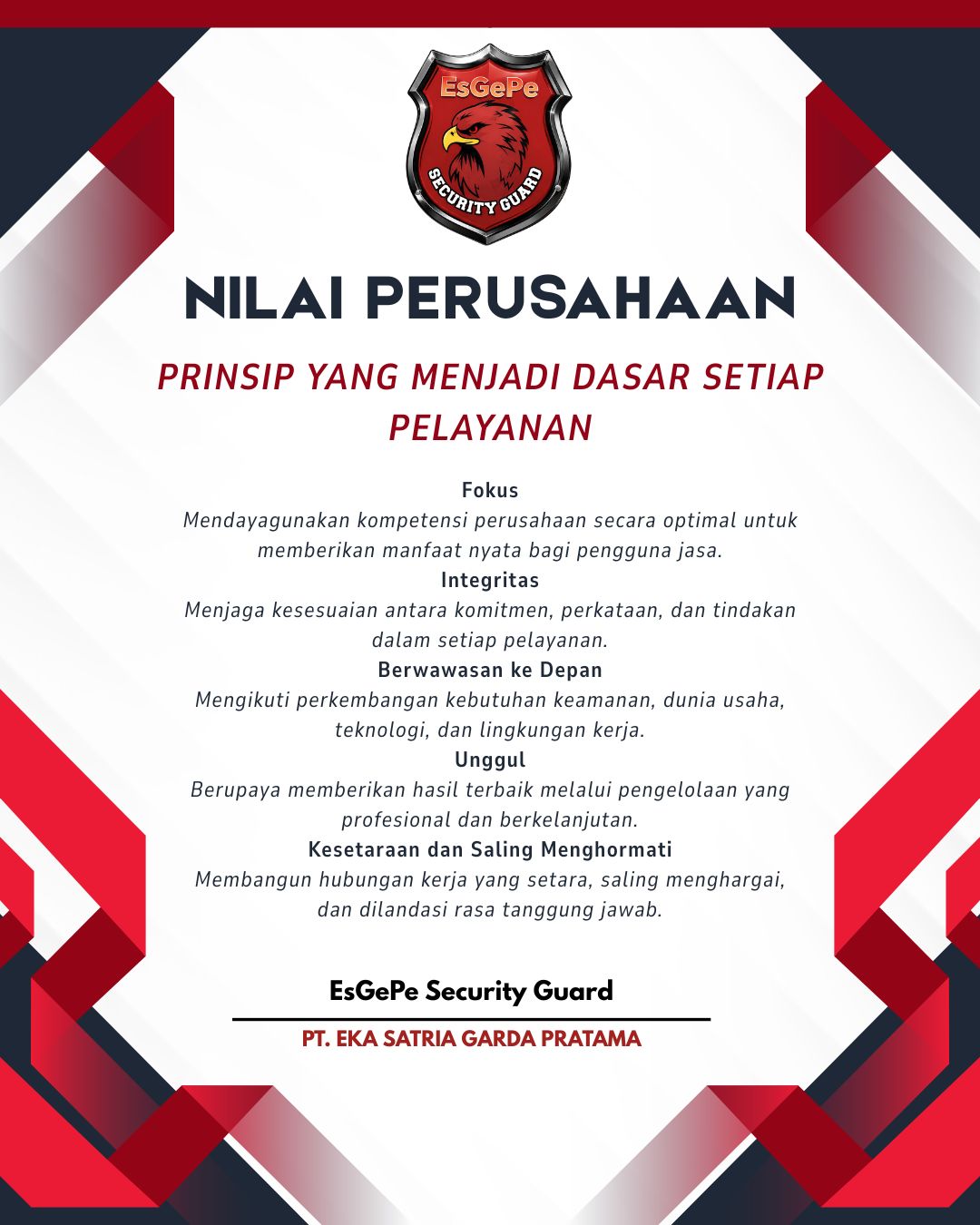 Integritas, Profesionalisme, dan Semangat untuk Terus Berkembang
